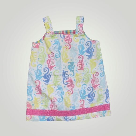 Vintage Hartstrings plaid and sea horse Reversible dress size 24M - Picture 4 of 7